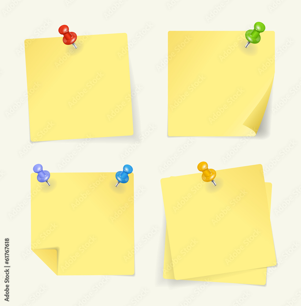 sticky note with pin