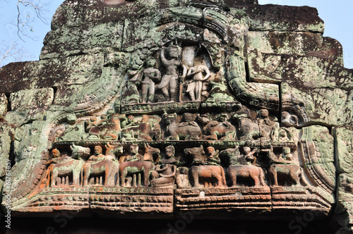 Beautiful ancietn carving of Preah Khan at Siem Reap,Cambodia