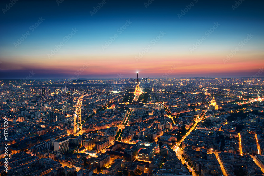 Paris Cityscape after sunset