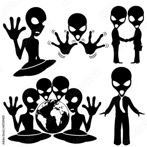 Vector set. Aliens.