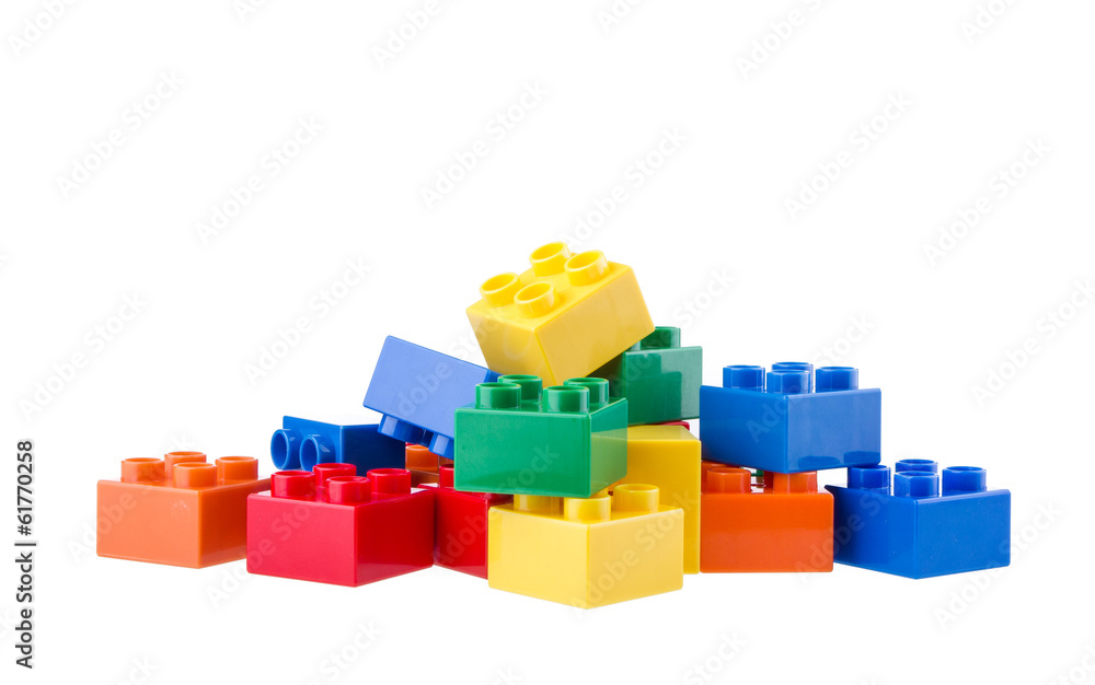 Naklejka premium Plastic building blocks
