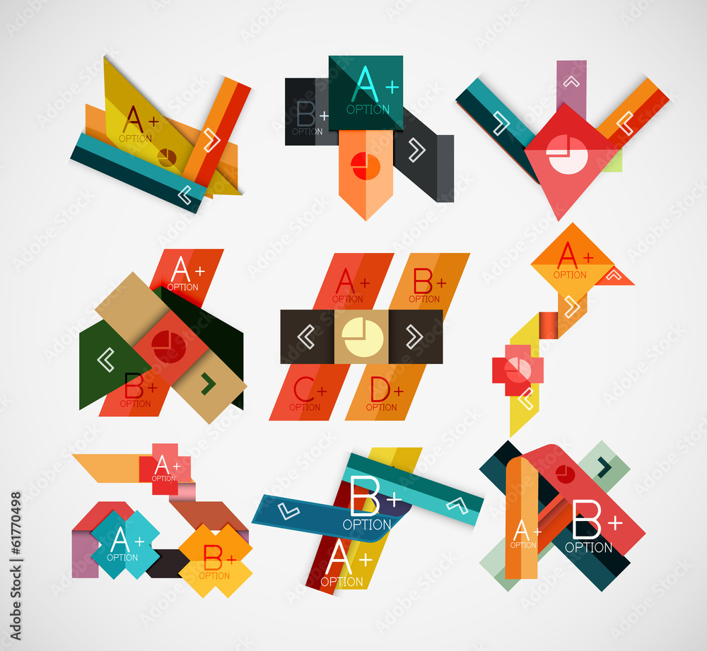 Geometrical shaped infographic concept set Geometrical shaped infographic concept set
