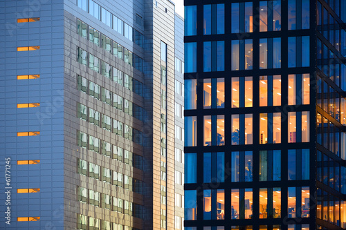 Fotografie Office buildings in sunset