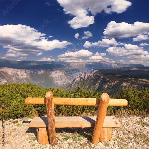 Lookout with bench in the Durmitor National Park