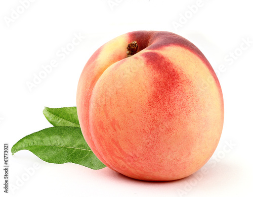 peach with leafs