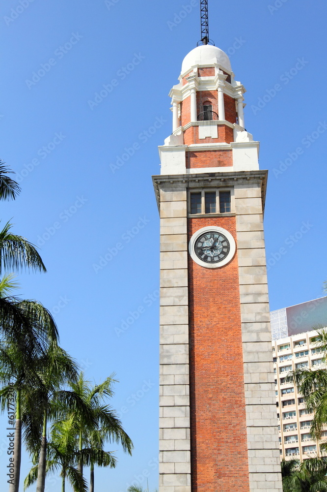 old colonial clock tower in Kowloon