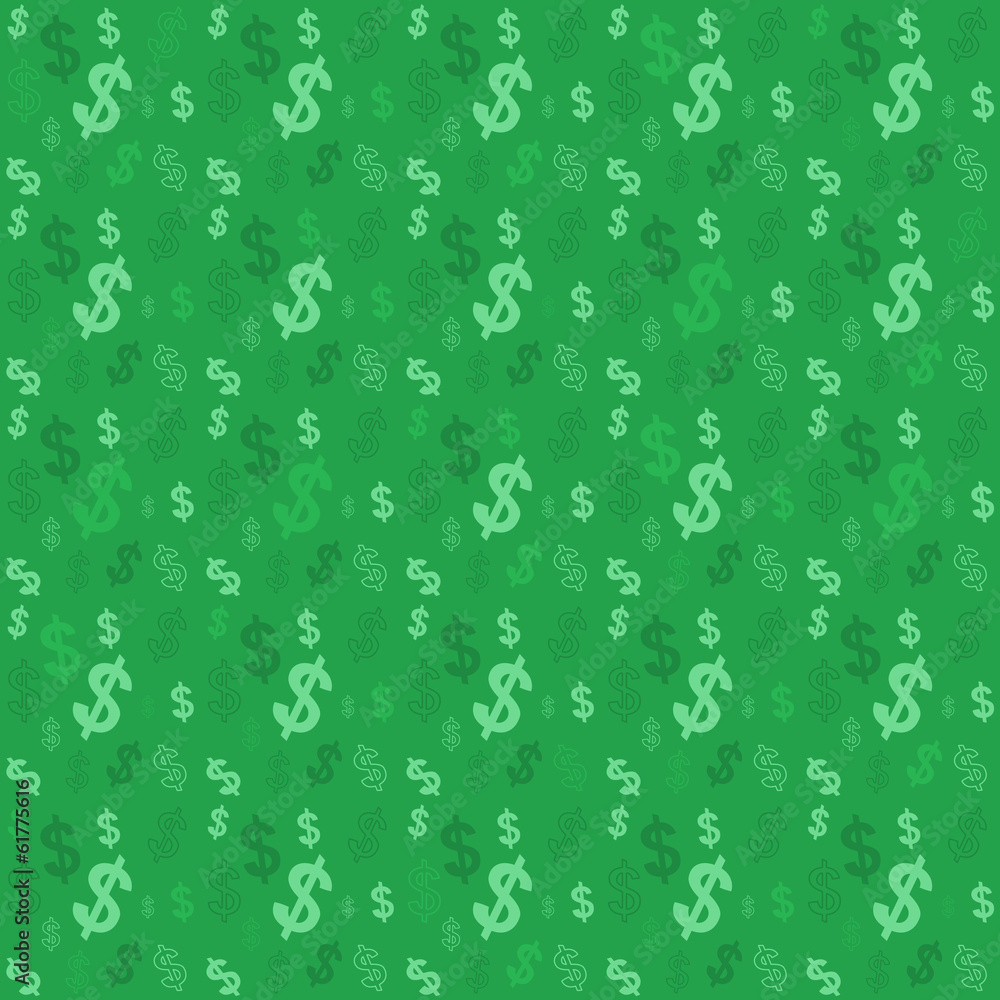Seamless pattern of the symbols of dollar currency.