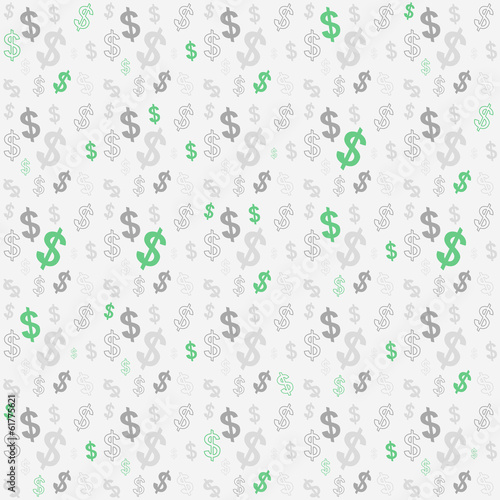 Seamless pattern of the symbols of dollar currency.