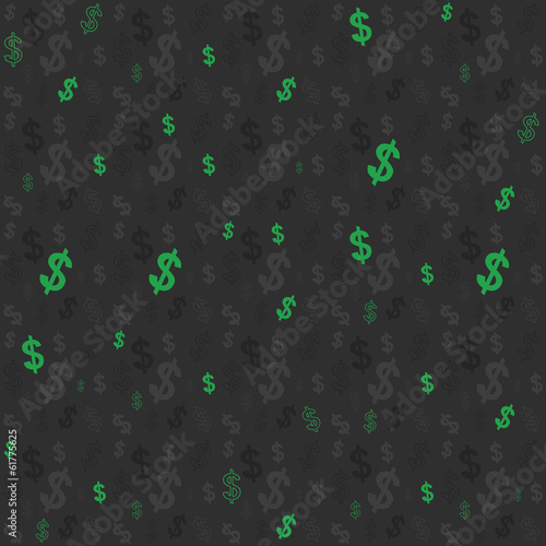 Seamless pattern of the symbols of dollar currency.