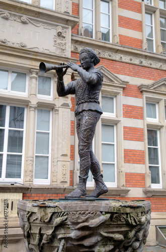 Statue of Pied Piper (Rat-Catcher) of Hamelin. Germany.