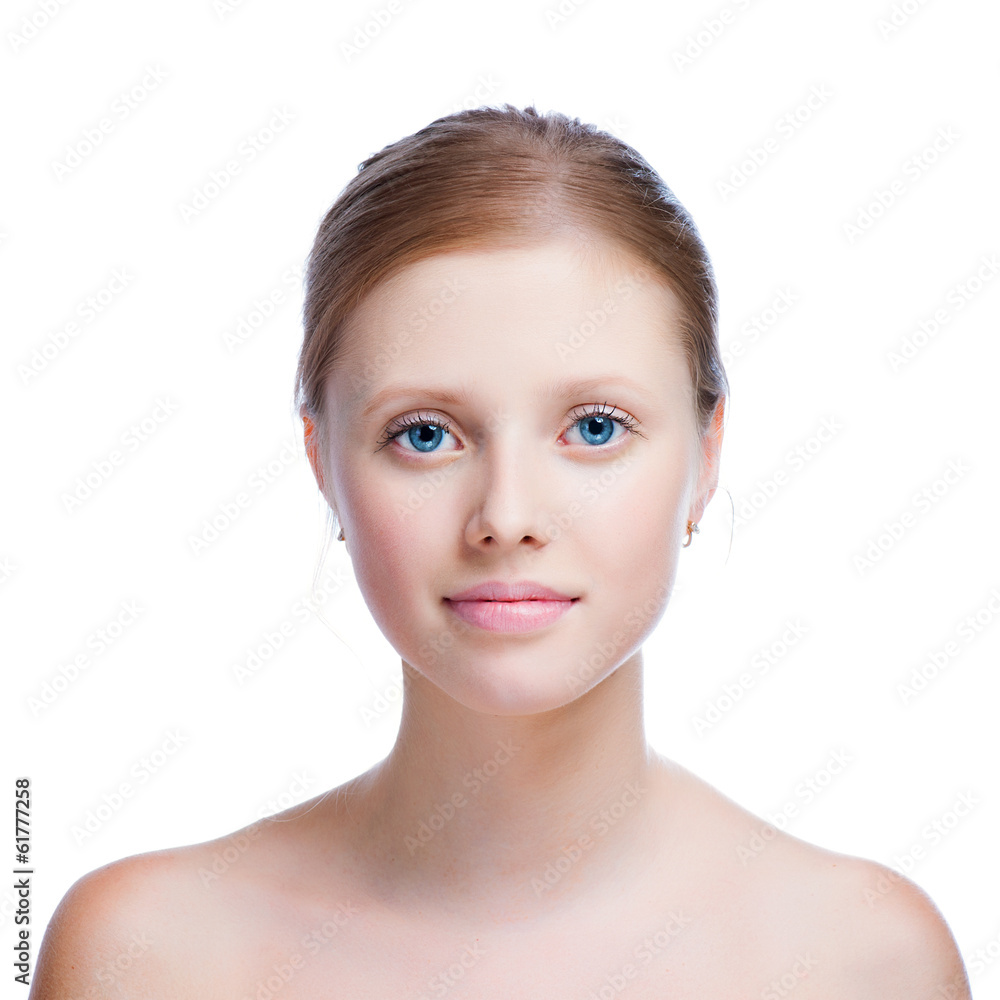Portrait of young adult woman with health skin Portrait of young adult woman with health skin