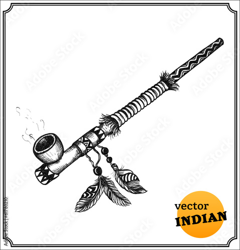 American Indians tobacco pipe