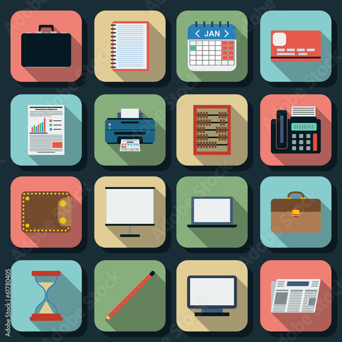 Business flat vector icons