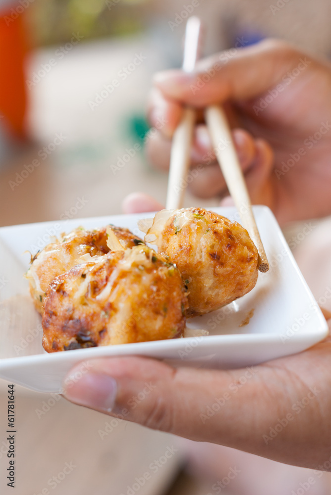 Takoyaki : Meat balls as Japanese style