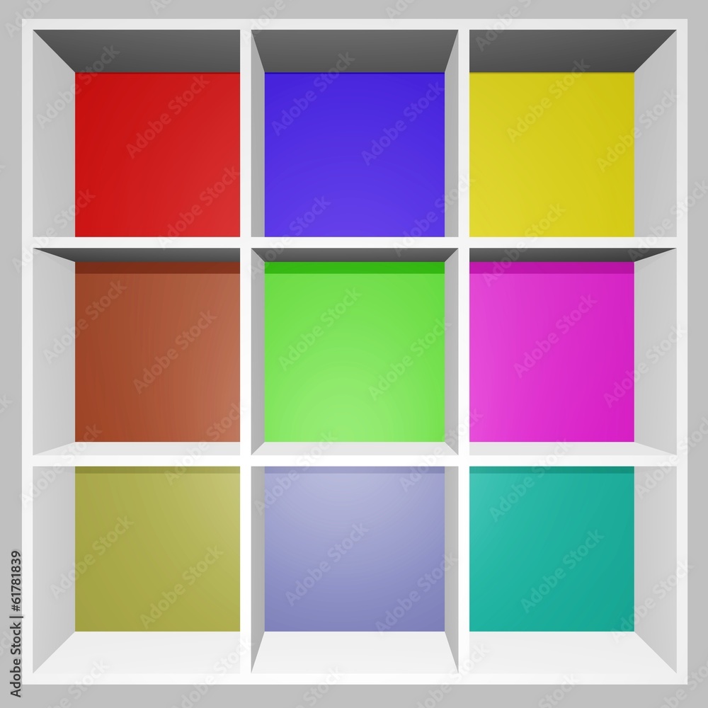 Square Colorful Product Display Show Rack