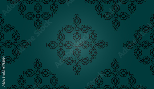 Vector green floral seamless pattern