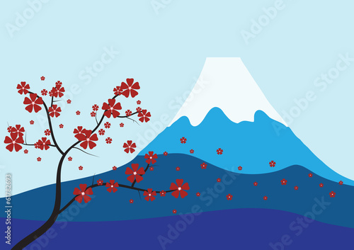 Sakura and Mount Fuji