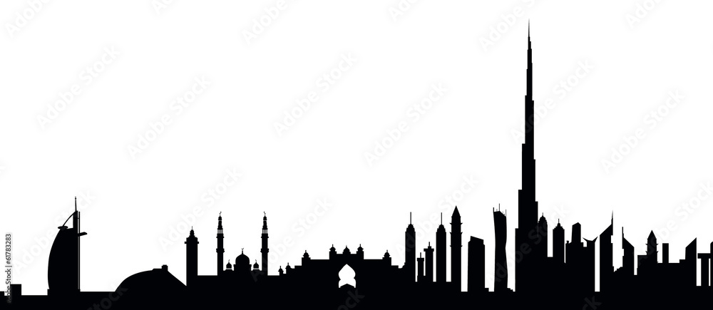 Naklejka premium Dubai Skyline-Vector