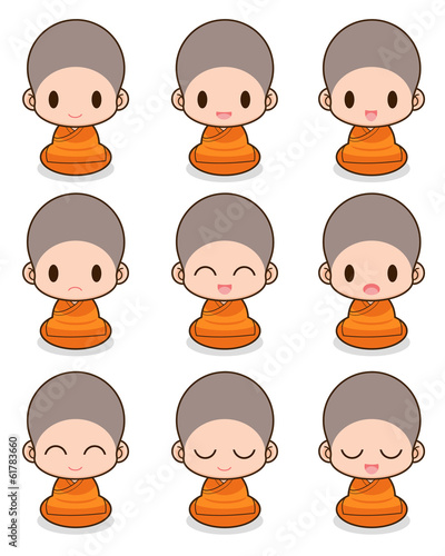 Facial expression of the chinese monks