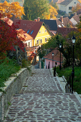 Stone steps in Veszprém, Hungary © gaborphotos