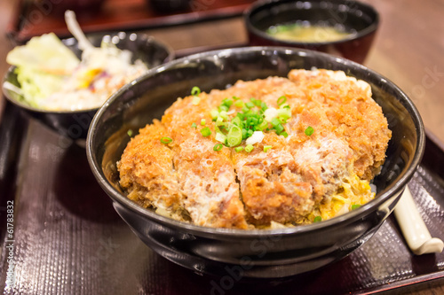 Katsudon - Japanese breaded deep fried pork cutlet (tonkatsu)