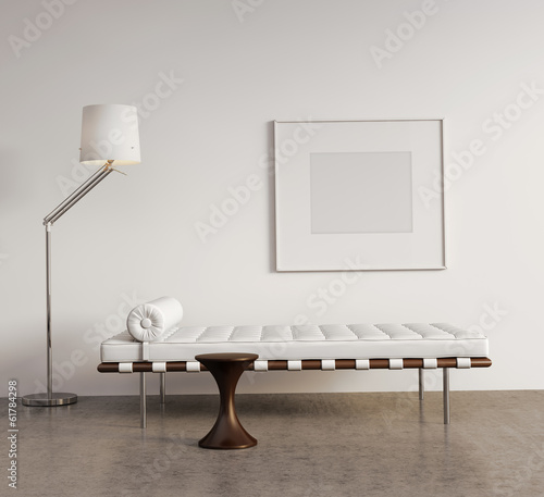 Modern daybed lounge couch in white room photo