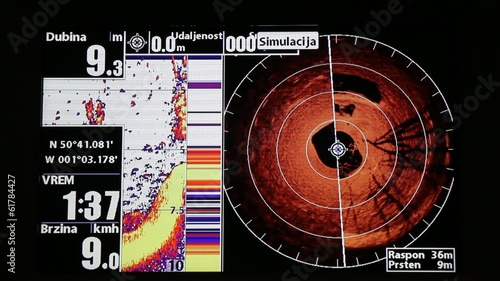 Modern satellite GPS navigation and sonar for ships