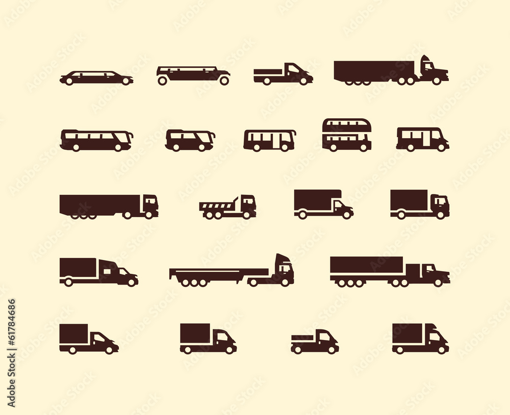 Transportation icons. Vector format