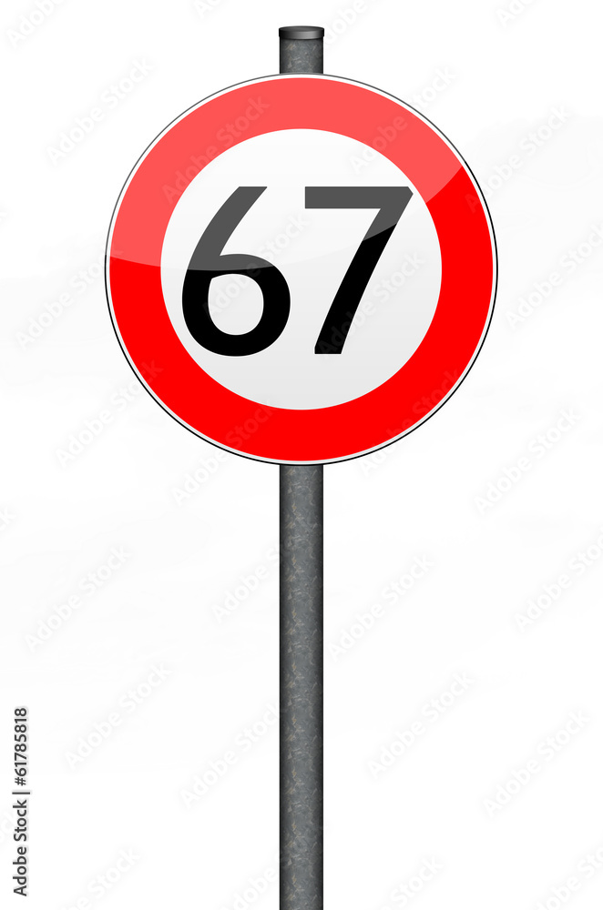 Verkehrszeichen 67 km/h Verkehrszeichen 67 km/h