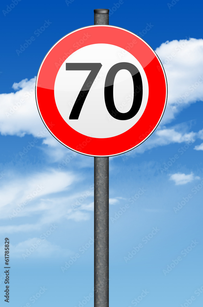 Verkehrszeichen, 70, mit Hintergrund