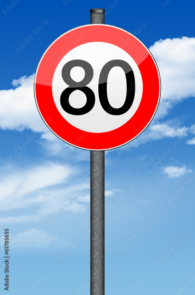 Verkehrszeichen, 80, mit Hintergrund