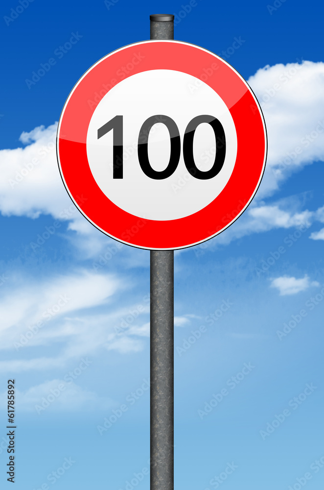 Verkehrszeichen, 100, mit Hintergrund