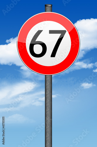 Verkehrszeichen, 67, mit Hintergrund