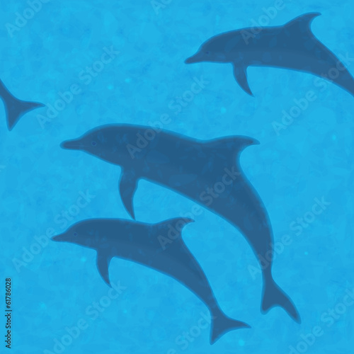 Underwater background with dolphins