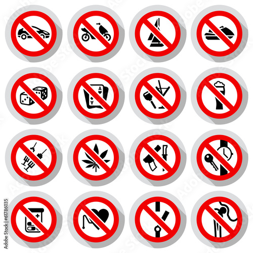 Set Prohibited symbols on paper stickers