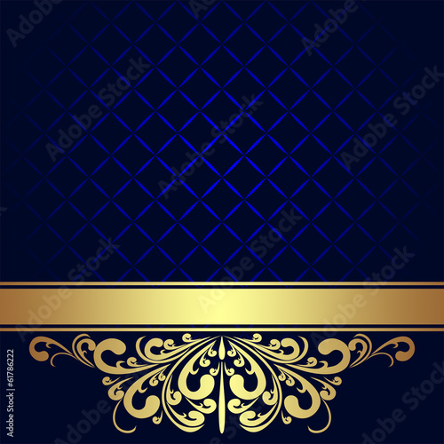 Navy blue Background decorated the golden royal Border.
