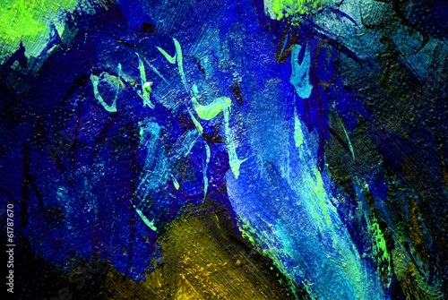 abstract painting with dark blue,  illustration