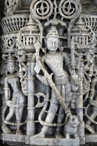 India, stone work detail Jain temple