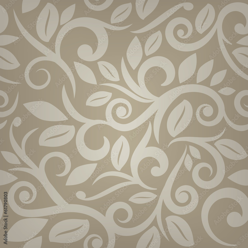 Fototapeta premium Tan beige or cream floral seamless background