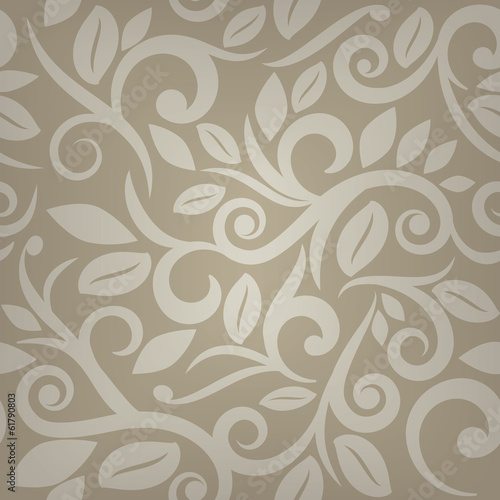 Tan beige or cream floral seamless background