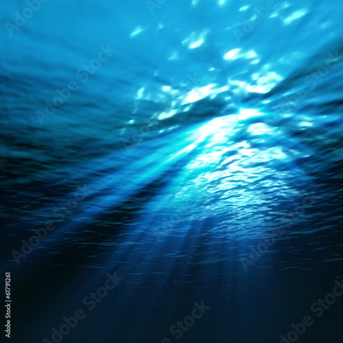 underwater light - view with sunbeam