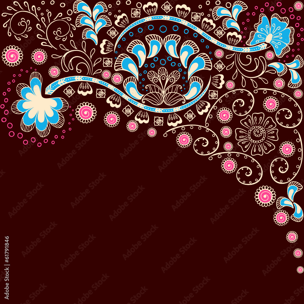Simple brown background inspired by Indian mehndi designs Stock Vector |  Adobe Stock