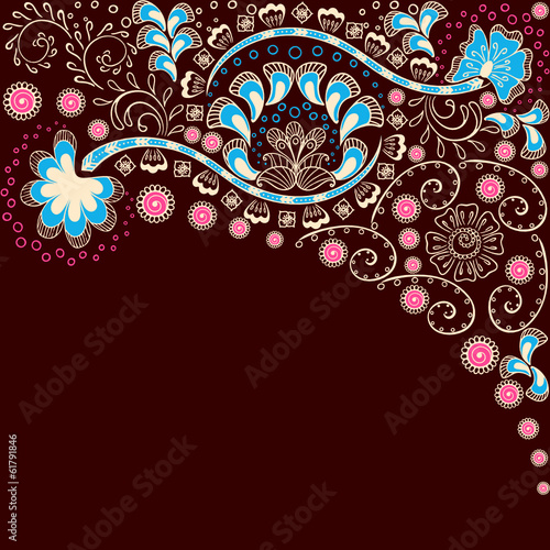 Simple brown background inspired by Indian mehndi designs