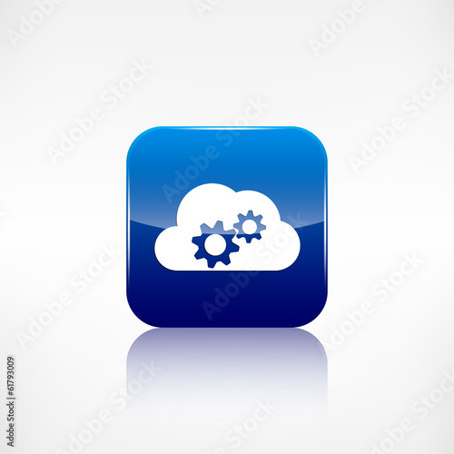 Cloud settings icon. Application button.