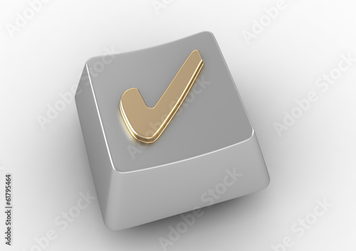 Keyboard button with check ...