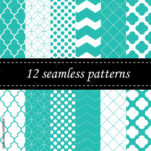 Twelve seamless geometric patterns