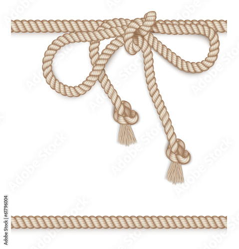 Frame made from rope isolated on white. Vector illustration
