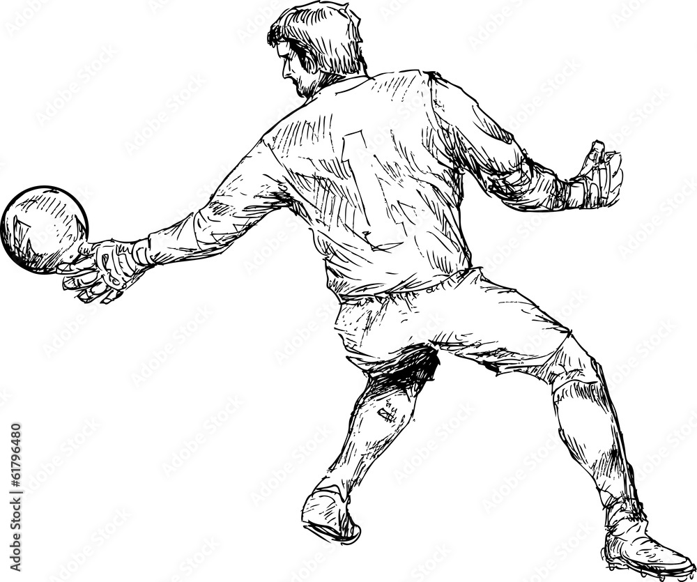 hand drawn soccer player