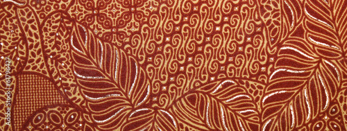 Fabric with floral batik pattern