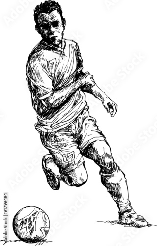 hand drawn soccer player
